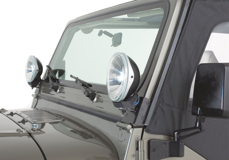 Load image into Gallery viewer, Rampage 1976-1983 Jeep CJ5 Windshield Hinge Light Bracket - Black

