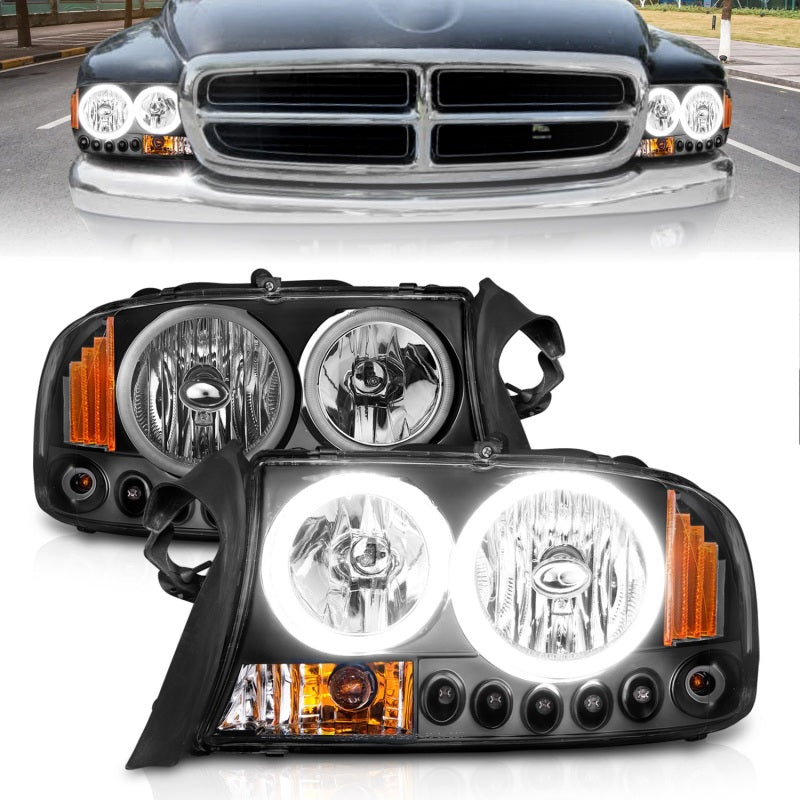 Load image into Gallery viewer, ANZO 1997-2004 Dodge Dakota Crystal Headlights Black 1pc
