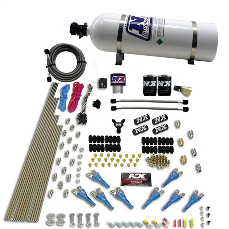 Load image into Gallery viewer, Nitrous Express Pro-Shk/Gas (200-600HP) 2 Fuel 1 Supershark Solenoid Nitrous Kit w/15lb Bottle
