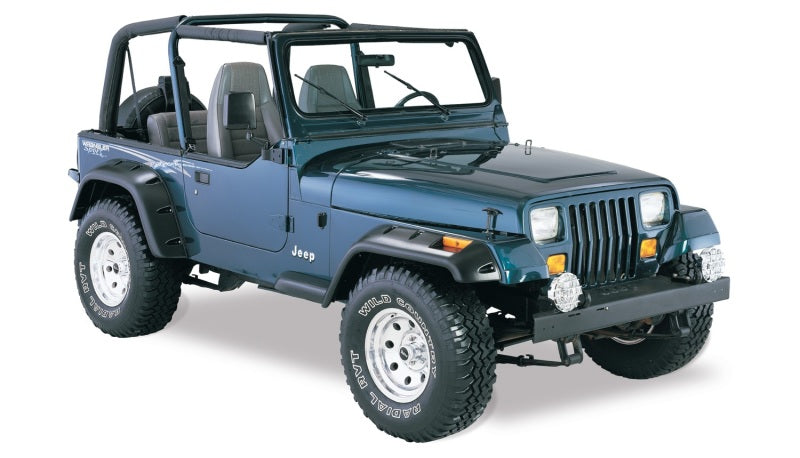 Load image into Gallery viewer, Bushwacker 87-95 Jeep Wrangler Cutout Style Flares 4pc Cutting Optional Not Renegade - Black

