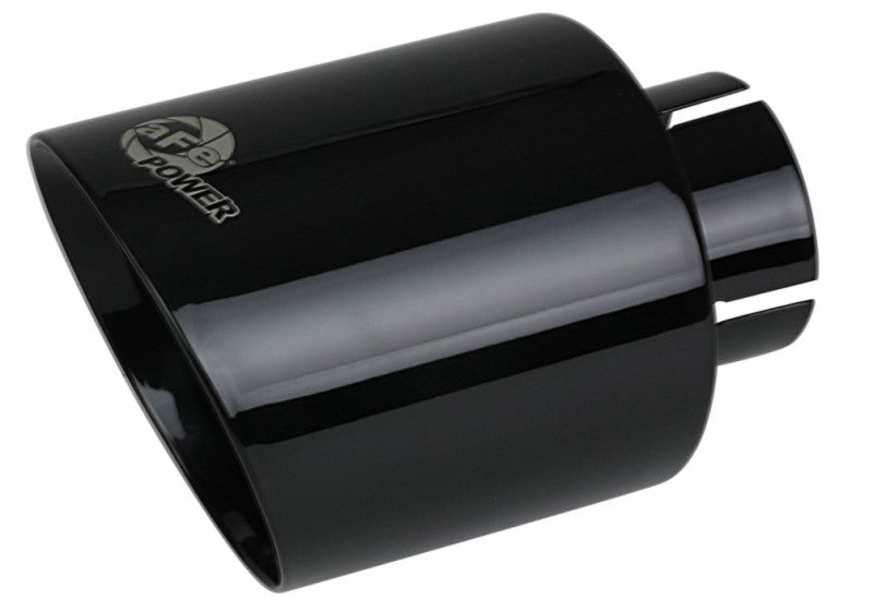 Load image into Gallery viewer, aFe Takeda 409 SS Clamp-On Exhaust Tip 2.5in. Inlet / 4.5in. Outlet / 7in. L - Black
