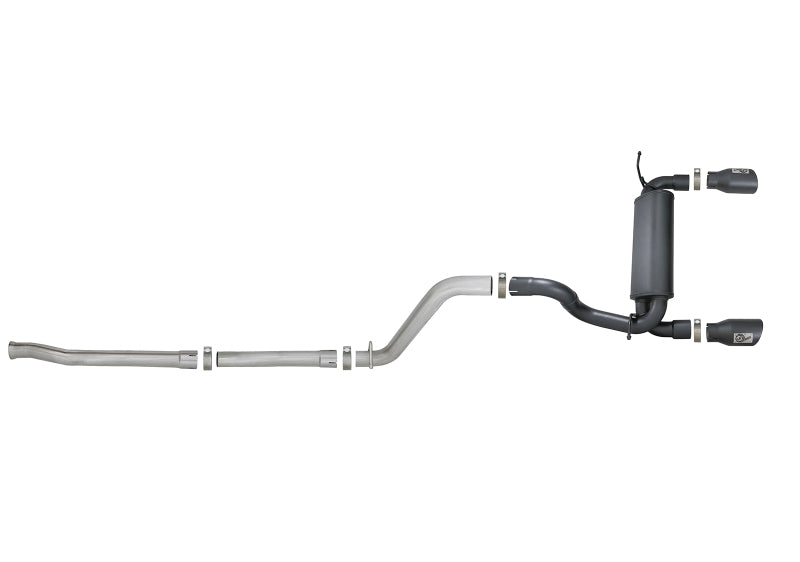 Load image into Gallery viewer, aFe Rebel Series 2.5in 409 SS Cat-Back Exhaust w/ Black Tips 18-19 Jeep Wrangler (JL) V6 3.6L
