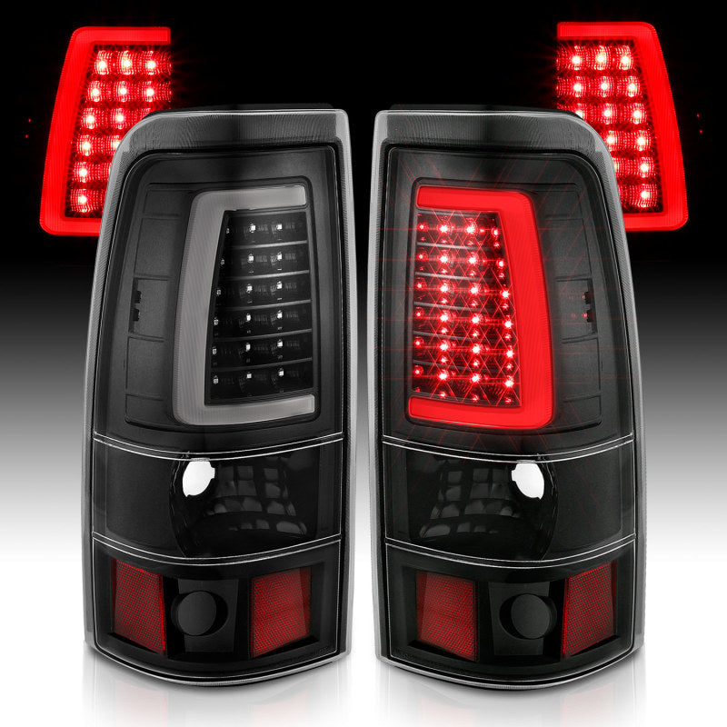Load image into Gallery viewer, ANZO 1999-2002 Chevy Silverado 1500 LED Taillights Plank Style Black w/Clear Lens
