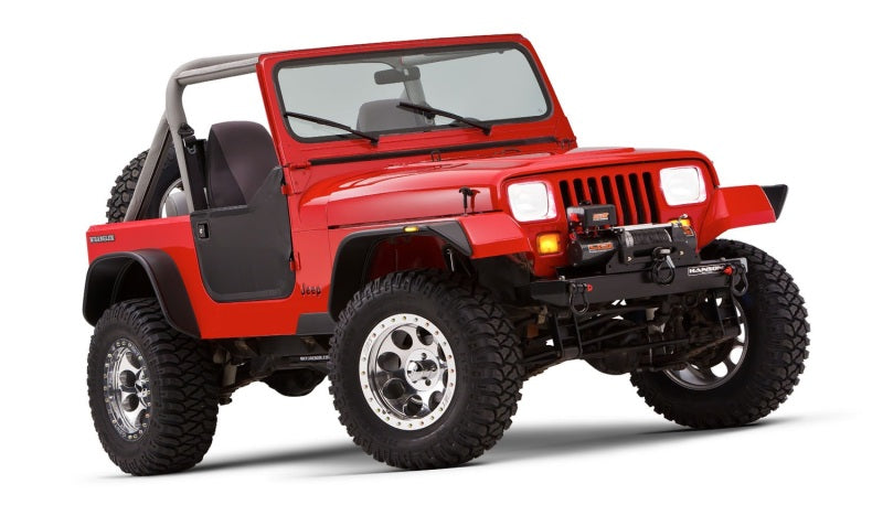 Load image into Gallery viewer, Bushwacker 87-95 Jeep Wrangler Flat Style Flares 4pc Excludes Renegade - Black
