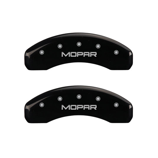 MGP 4 Caliper Covers Engraved Front & Rear MOPAR Black finish silver ch