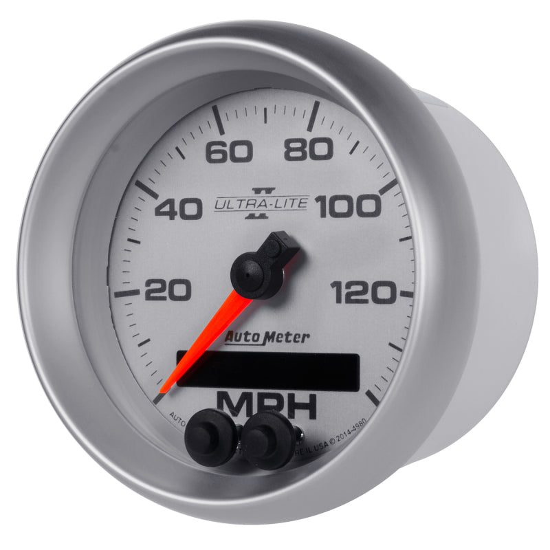 Load image into Gallery viewer, Autometer Ultra-Lite II 3-3/8in 0-140MPH In-Dash Electronic GPS Programmable Speedometer
