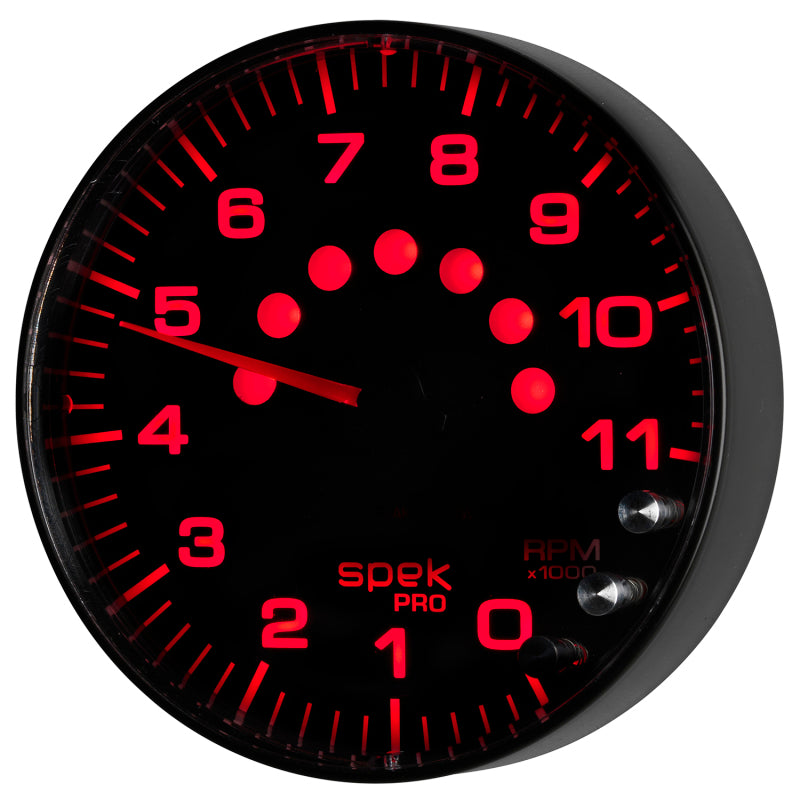 Load image into Gallery viewer, Autometer Spek-Pro Gauge Tachometer 5in 11K Rpm W/Shift Light &amp; Peak Mem Black/Black
