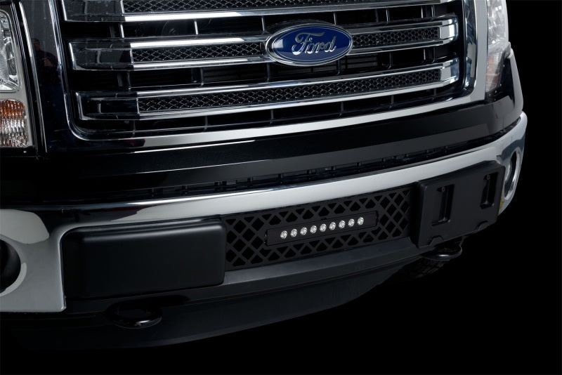 Load image into Gallery viewer, Putco 11-14 Ford F-150 - EcoBoost Bumper Grille Insert - Black SS Diamond w/ 10in Luminix Light Bar
