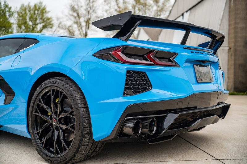 Load image into Gallery viewer, Corsa 2020-2025 Chevrolet Corvette C8 RWD 3in Track Cat-Back Delete Exhaust w/4.5in CF Black PVDTips

