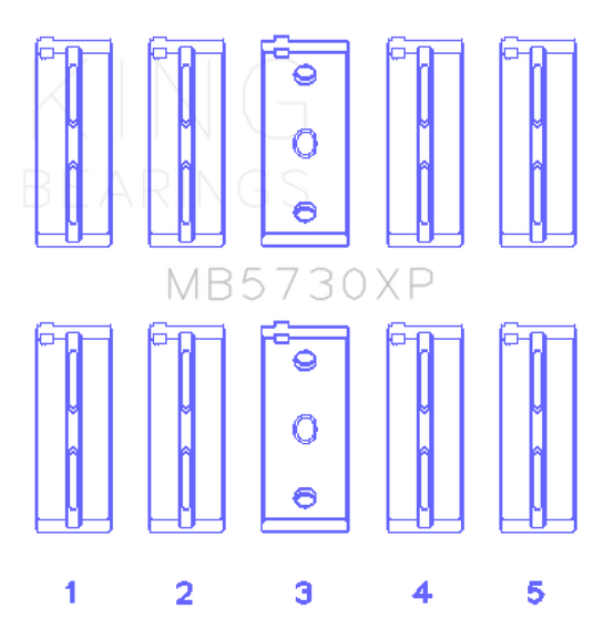 King Engine Bearings Lancia 2.0L HF - (Size STD) Performance Main Bearing Set