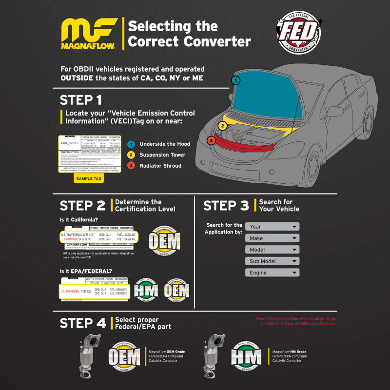 Load image into Gallery viewer, MagnaFlow 16-19 Ford F-53 V10 6.8L Underbody Direct-Fit Catalytic Converter
