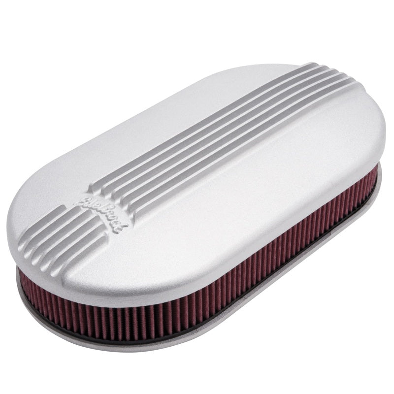 Load image into Gallery viewer, Edelbrock Air Cleaner Classic Series Oval Aluminum 17 5In X 9 35In X 4 45In Dual Carburetor
