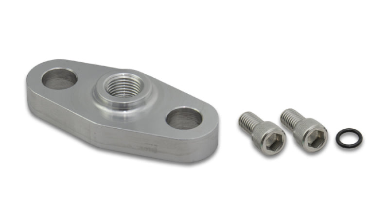 Load image into Gallery viewer, Vibrant Alum Turbo Oil Inlet Flange w/ -4AN Male for Garrett GT4708/4718/5008/5018/5518/5533/5541
