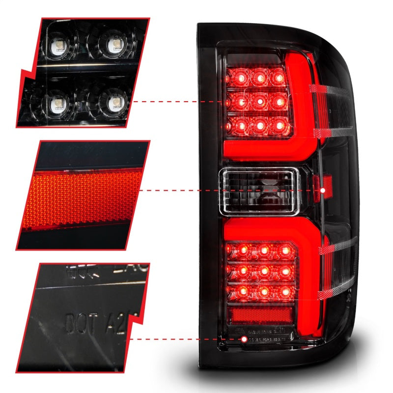 Load image into Gallery viewer, ANZO 15-19 Chevrolet Silverado 2500 HD/3500 HD LED Taillight w/ Sequential Black Housing/Clear Lens
