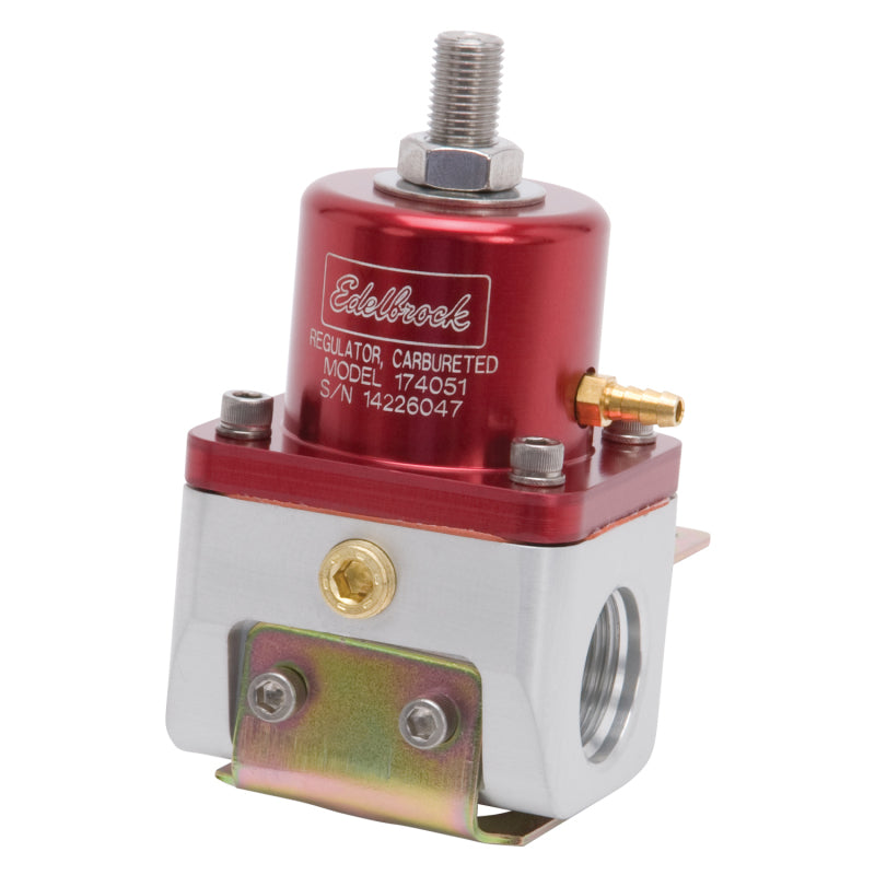 Load image into Gallery viewer, Edelbrock Fuel Pressure Regulator Carbureted 180 GPH 5-10 PSI -10 In/Out -6 Return Red/Clear

