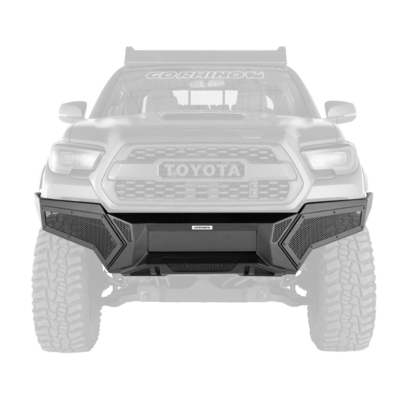 Load image into Gallery viewer, Go Rhino 16-21 Tacoma Element Front Bumper w/ Power Actuated Hide-away Light Bar Mount Tex Black
