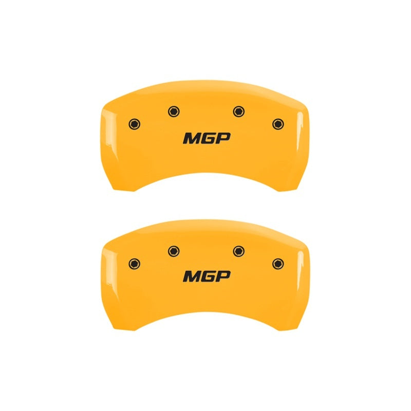 Load image into Gallery viewer, MGP Rear set 2 Caliper Covers Engraved Rear MGP Yellow finish black ch
