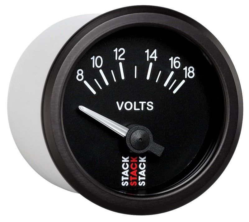 Load image into Gallery viewer, Autometer Stack Instruments 52mm 8-18V Electric Battery Voltage Gauge - Black
