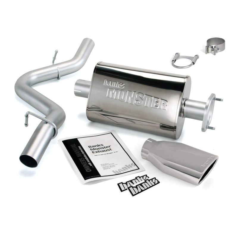 Load image into Gallery viewer, Banks Power 04-06 Jeep 4.0L Wrangler Monster Exhaust System - SS Single Exhaust w/ Chrome Tip
