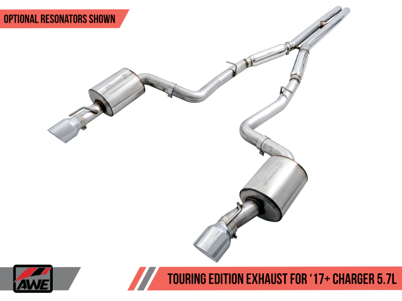 Load image into Gallery viewer, AWE Tuning 2017+ Dodge Charger 5.7L Track Edition Exhaust - Chrome Silver Tips
