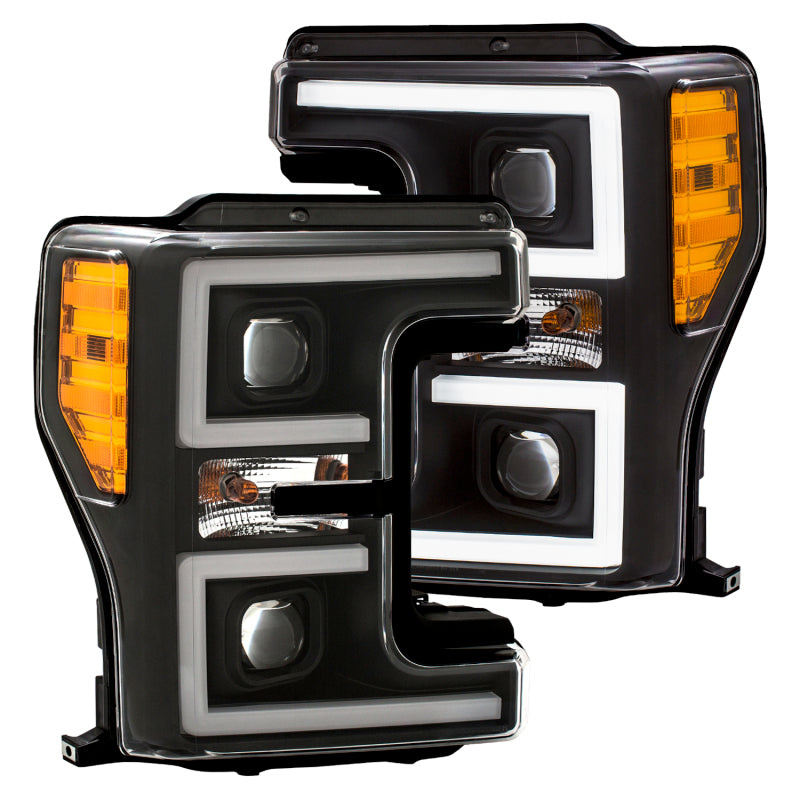 Load image into Gallery viewer, ANZO LED Headlights 17-18 Ford F-250 Super Duty Plank-Style L.E.D. Headlight Black (Pair)
