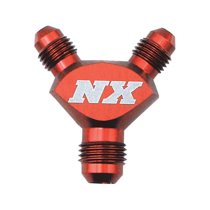 Load image into Gallery viewer, Nitrous Express 6AN x 4AN x 4AN Billet Pure-Flo Y Fitting - Red
