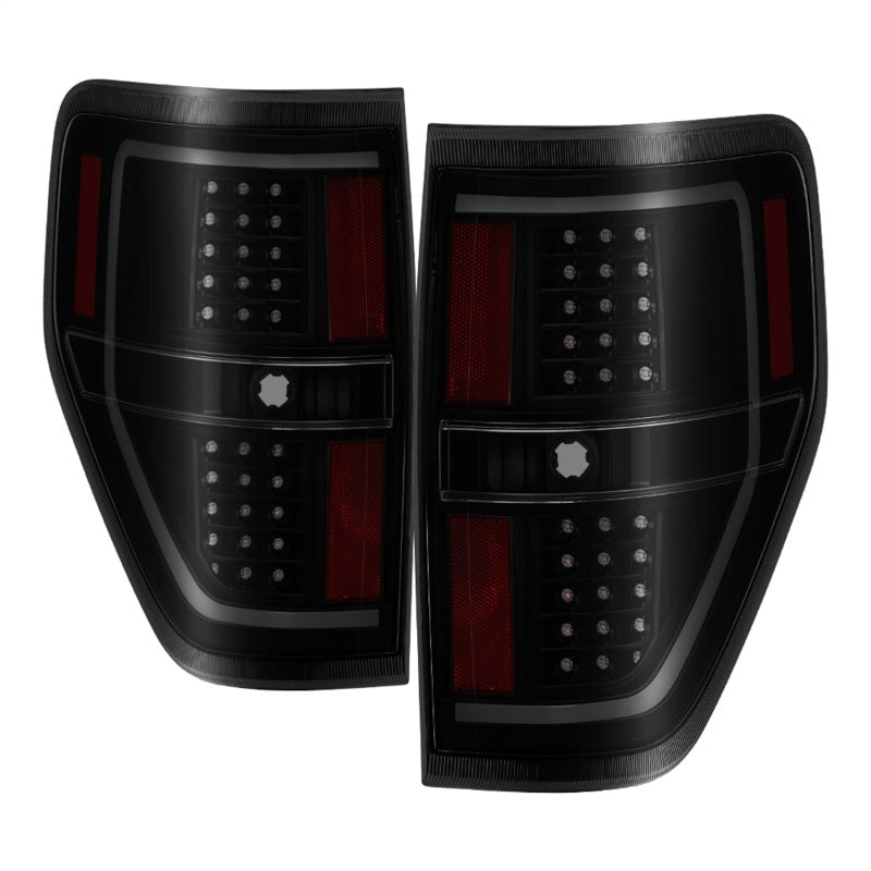 Load image into Gallery viewer, xTune 09-14 Ford F-150 Light Bar LED Tail Lights - Black Smoke (ALT-JH-FF15009-LBLED-BSM)
