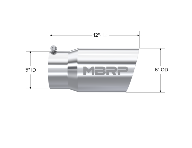 Load image into Gallery viewer, MBRP Universal Tip 6 O.D. Dual Wall Angled 5 inlet 12 length
