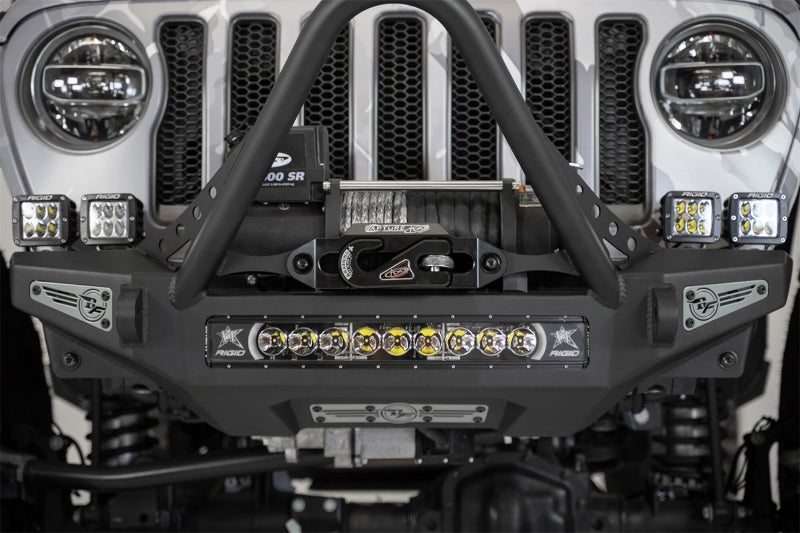 Load image into Gallery viewer, Addictive Desert Designs 1-5/16in Winch Fairlead Plate w/ Recessed Round End Hook - Black
