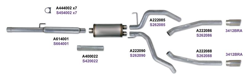 Load image into Gallery viewer, Diamond Eye KIT 3in Catback DUAL SS: DODGE 1500 2009-12 HEMI
