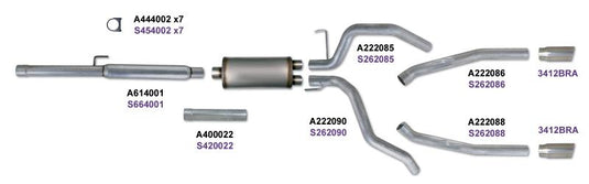 Diamond Eye KIT 3in Catback DUAL SS: DODGE 1500 2009-12 HEMI