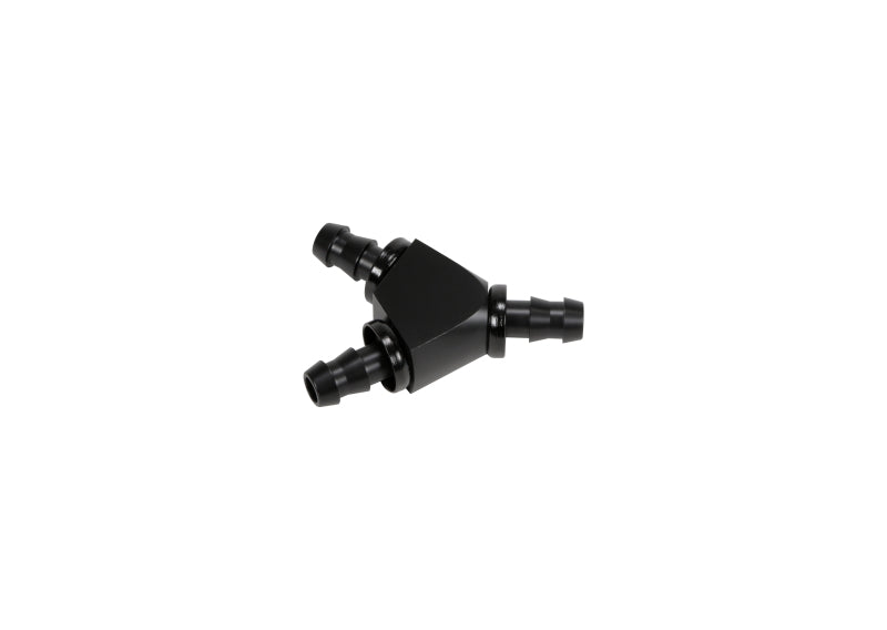 Load image into Gallery viewer, Fleece Performance Universal 3/8in Aluminum Y Barbed Fitting (For -6 Pushlock Hose) - Black Anodized
