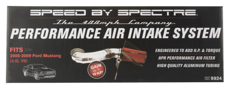 Load image into Gallery viewer, Spectre 05-09 Ford Mustang GT V8-4.6L F/I Air Intake Kit - Polished w/Red Filter
