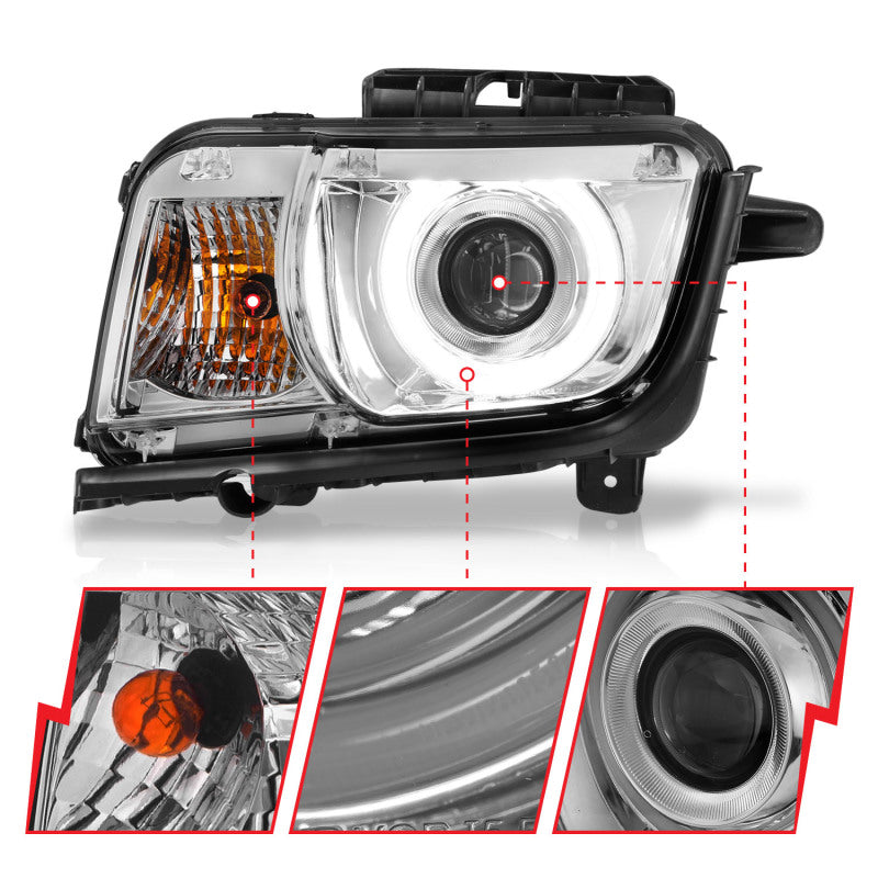 Load image into Gallery viewer, ANZO 2010-2013 Chevrolet Camaro Projector Headlights w/ Halo Chrome (CCFL)
