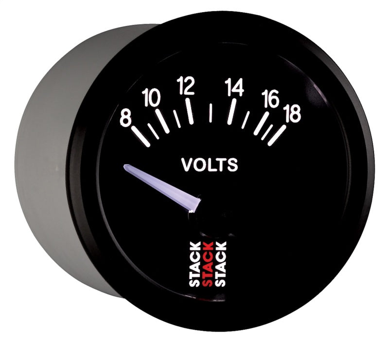 Load image into Gallery viewer, Autometer Stack Instruments 52mm 8-18V Electric Battery Voltage Gauge - Black
