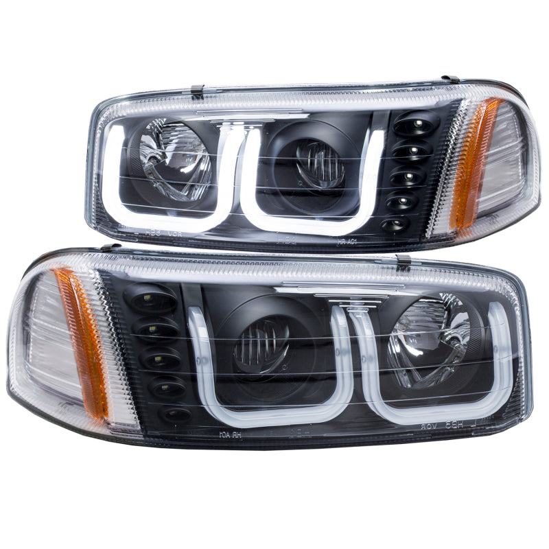 Load image into Gallery viewer, ANZO 1999-2006 Gmc Sierra 1500 Projector Headlights w/ U-Bar Black
