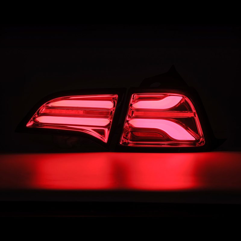 Load image into Gallery viewer, AlphaRex 17-22 Tesla Model 3 PRO-Series LED Tail Lights Red Smoke w/Seq Sig
