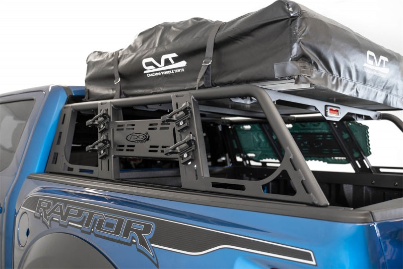 Load image into Gallery viewer, Addictive Desert Designs 2015+ Ford F-150 Overlander Chase Rack w/ 3rd Brake Light - Hammer Black
