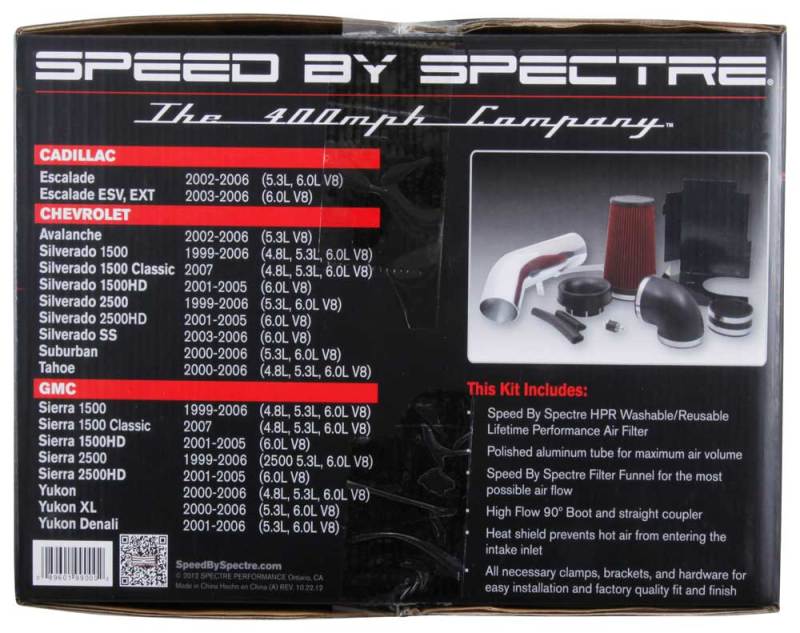 Load image into Gallery viewer, Spectre 99-07 GM Truck V8-4.8/5.3/6.0L F/I Air Intake Kit - Clear Anodized w/Red Filter
