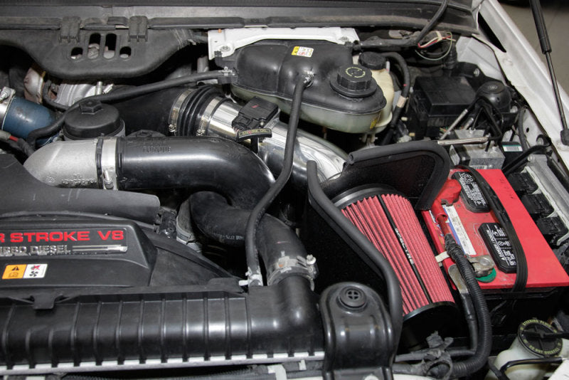 Load image into Gallery viewer, Spectre 03-07 Ford SD V8-6.7L DSL Air Intake Kit - Polished w/Red Filter
