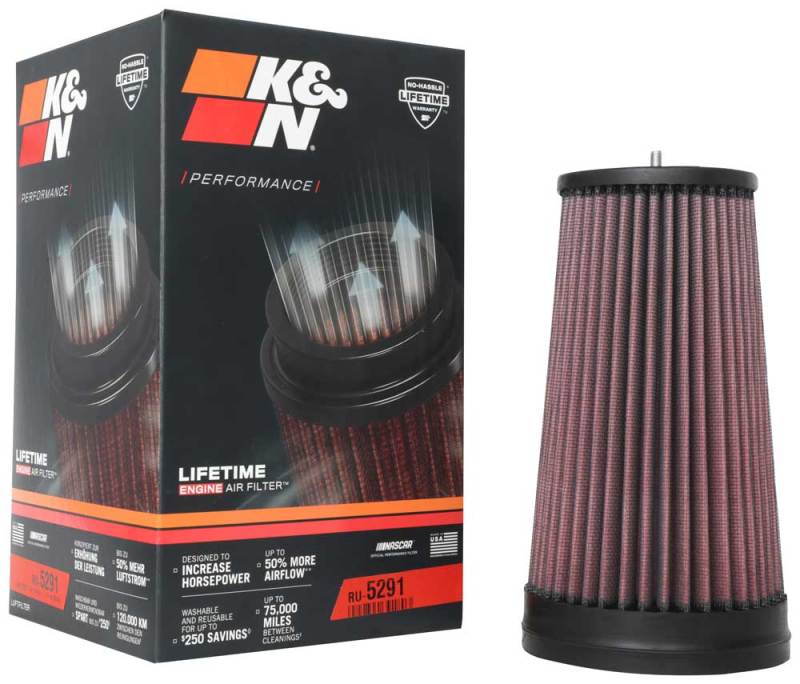 Load image into Gallery viewer, K&amp;N Universal Unique Air Filter 2-3/4in FLG x 4-21/32in Base x 3-1/2in Top x 8-1/4in Height
