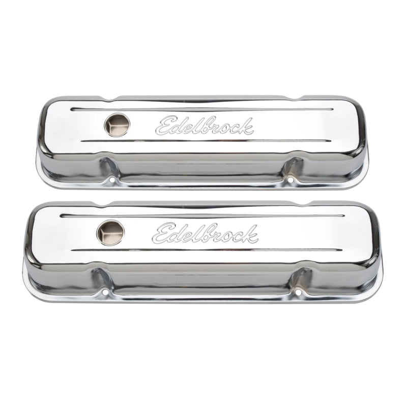 Load image into Gallery viewer, Edelbrock Valve Cover Signature Series Pontiac 1962-1979 301-455 CI V8 Tall Chrome
