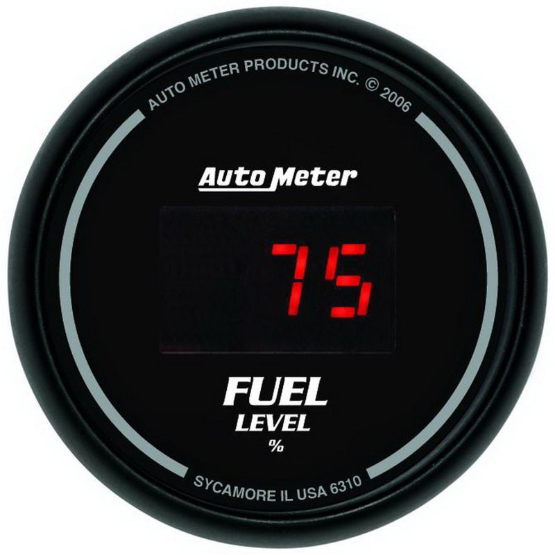 Load image into Gallery viewer, Autometer 52mm Black Digital Programmable Empty-Full Fuel Level Gauge
