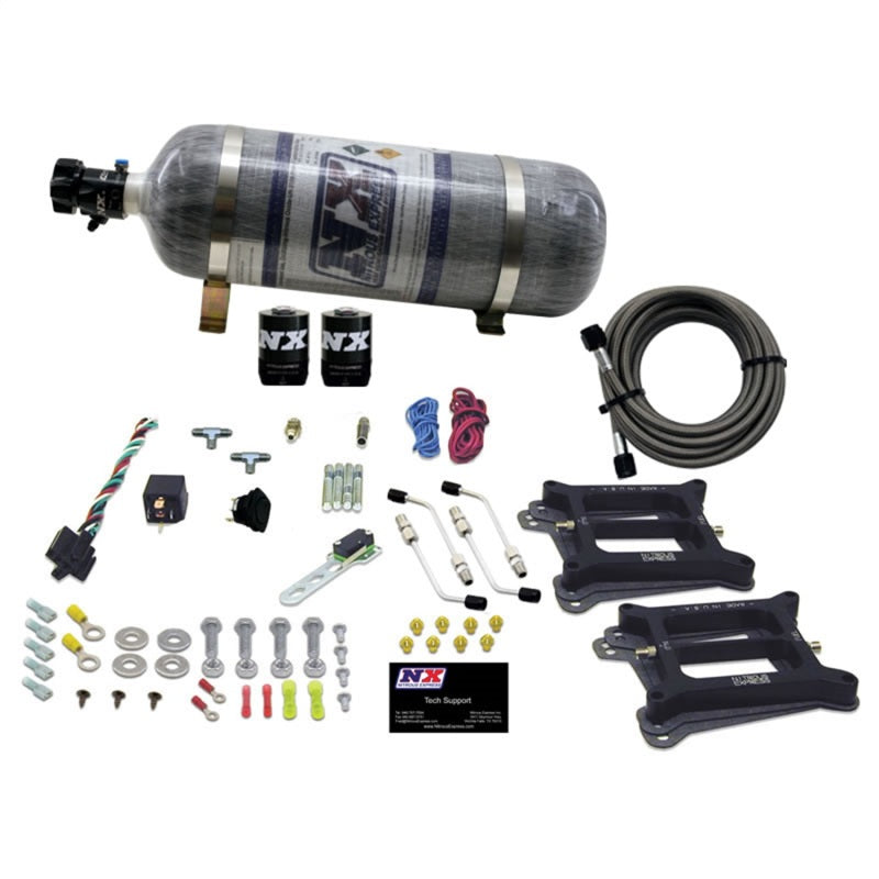 Load image into Gallery viewer, Nitrous Express Dual Holley/Gasoline Nitrous Kit (100-500HP) w/Composite Bottle
