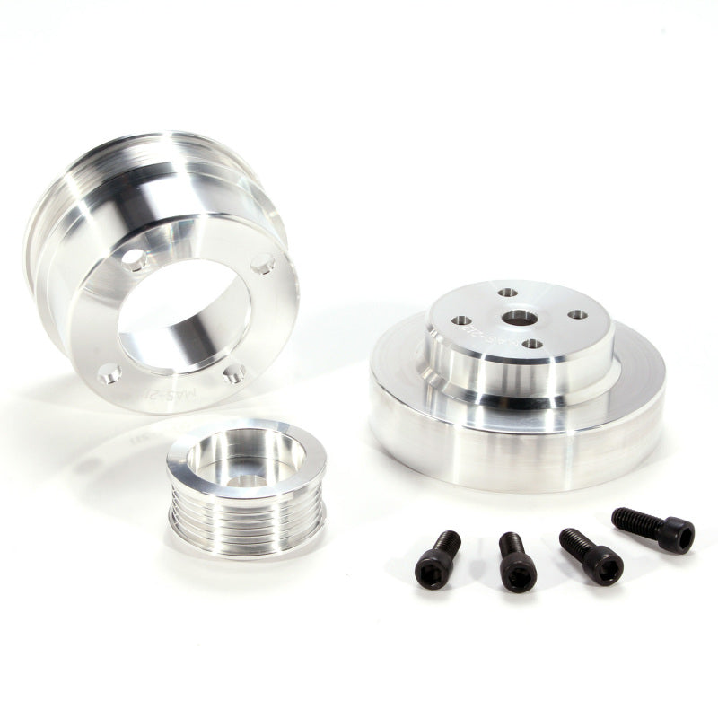 Load image into Gallery viewer, BBK 86-93 Mustang 5.0 Underdrive Pulley Kit - Lightweight CNC Billet Aluminum (3pc)

