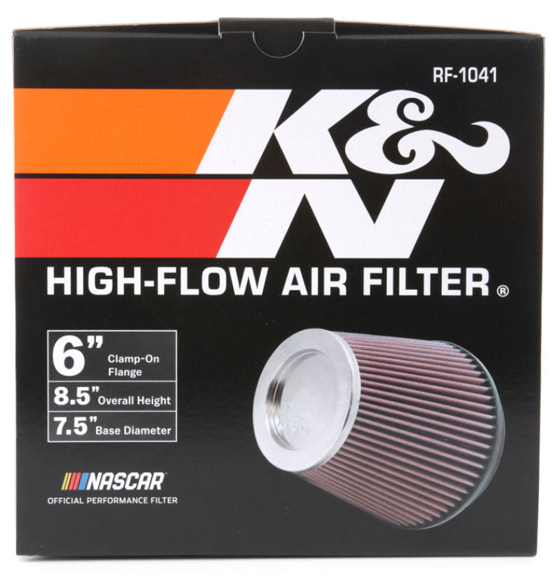 Load image into Gallery viewer, K&amp;N Round Tapered Universal Air Filter 6 inch Flange 7 1/2 inch Base 5 inch Top 7 1/2 inch Height
