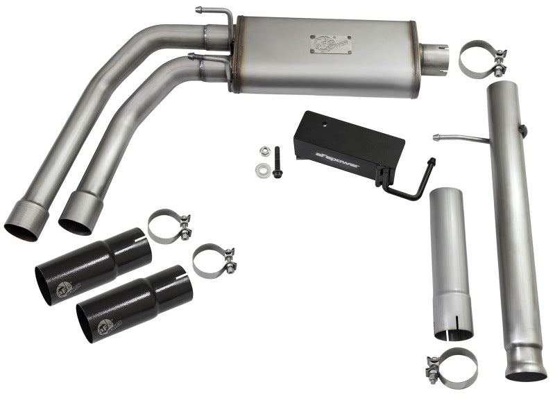 Load image into Gallery viewer, aFe Rebel Series CB 3in Middle Side Exit SS Exht w/ Black Tips 09-16 Chevy Silverado/GMC Sierra 1500
