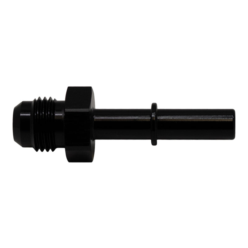 Load image into Gallery viewer, DeatschWerks 6AN Male Flare to 5/16in Male EFI Quick Connect Adapter - Anodized Matte Black
