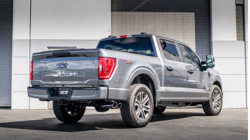 Load image into Gallery viewer, Borla F-150 2021 3.3L CC SB EC STB XL/XLT/Lariat/KR/Plnm/LTD 3/2.25 DSE Cat-Back ATAK Chrome Tips
