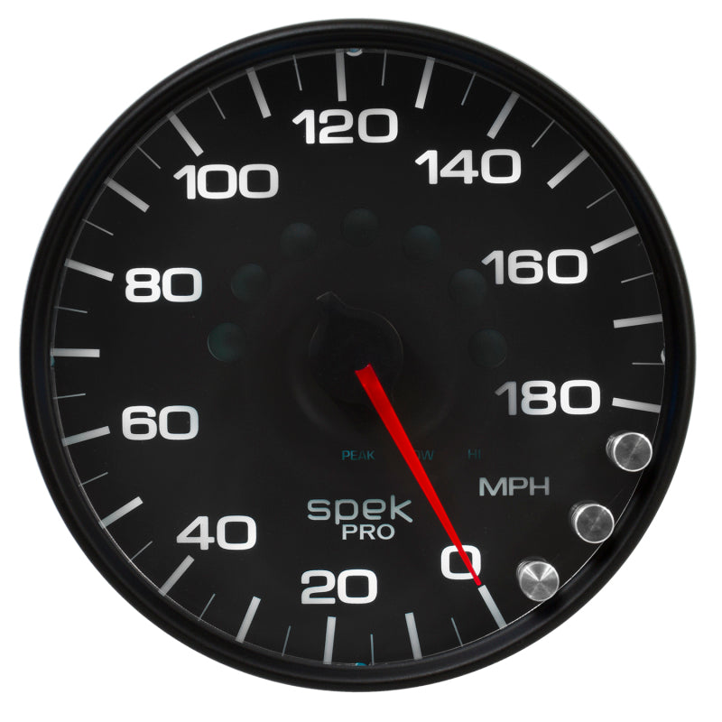 Load image into Gallery viewer, Autometer Spek-Pro Gauge Speedometer 5in 180 Mph Elec. Programmable Black/Black
